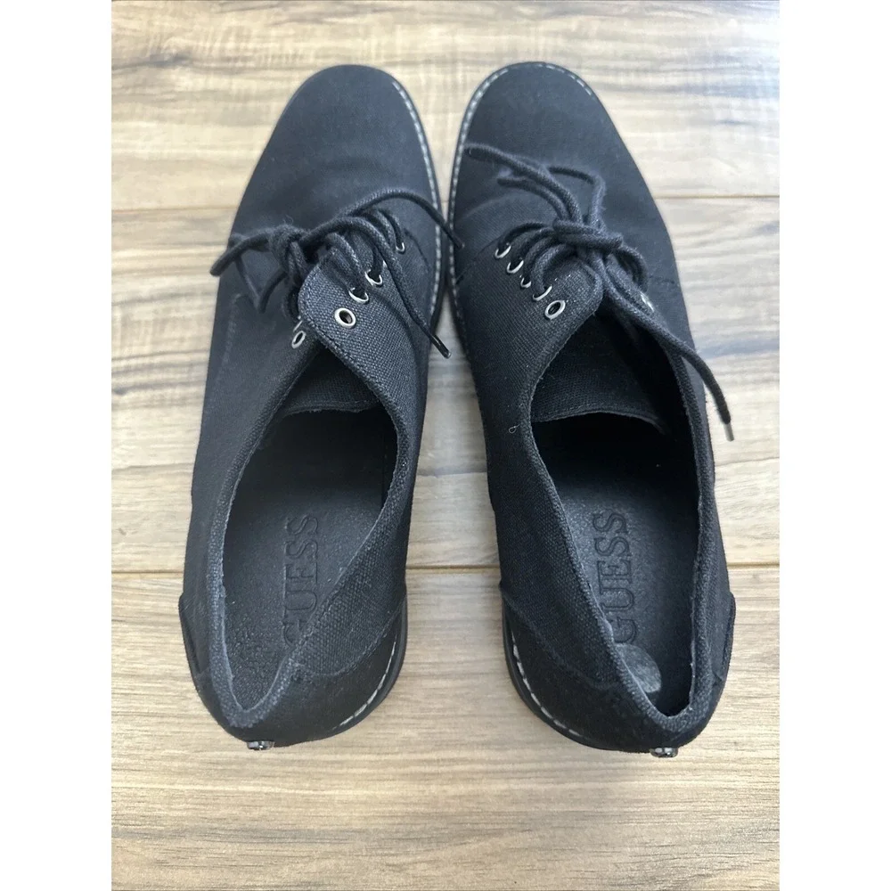 Men's Guess Denim Black‎ Oxford Dress Shoes Size 10.5 Lace Up